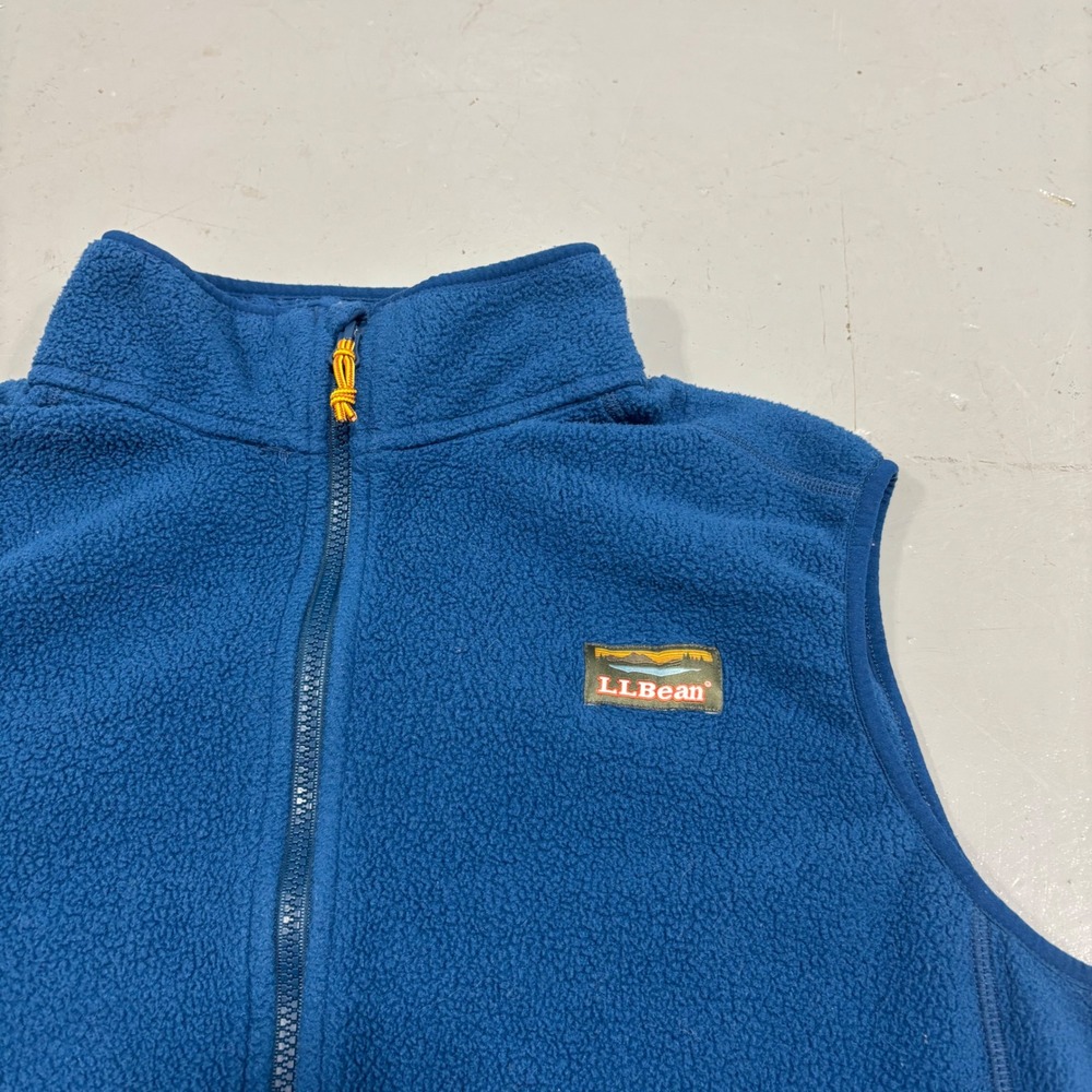 LL Bean Mens Mountain Classic Fleece Vest Blue Full Zip XL 504672